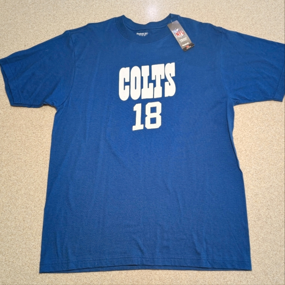 NWT NFL Blue Colts Manning #18 T-Shirt Size Medium